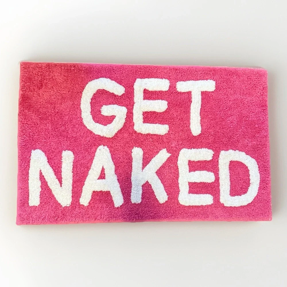 Hot-Pink Bath Mat Rug Decor Modern Dorm-Core Apartment Accent ‎ 